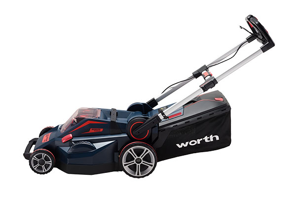 Worth 84V PowerMax Lithium Battery Push Lawn Mower with 2