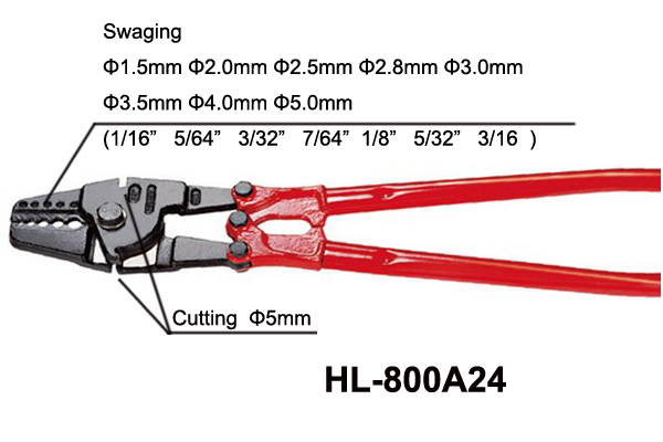 Max Φ5mm Swaging Crimping Tools HL-800A24"