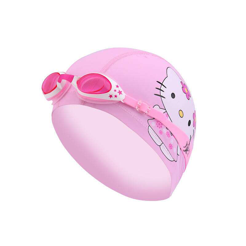 Kids swimming cap digital printing cap with goggles