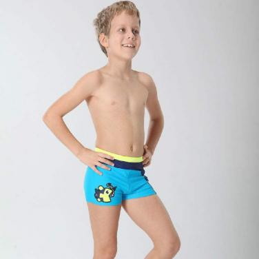 Boys' swimming trunk OEM cartoon printing solid color