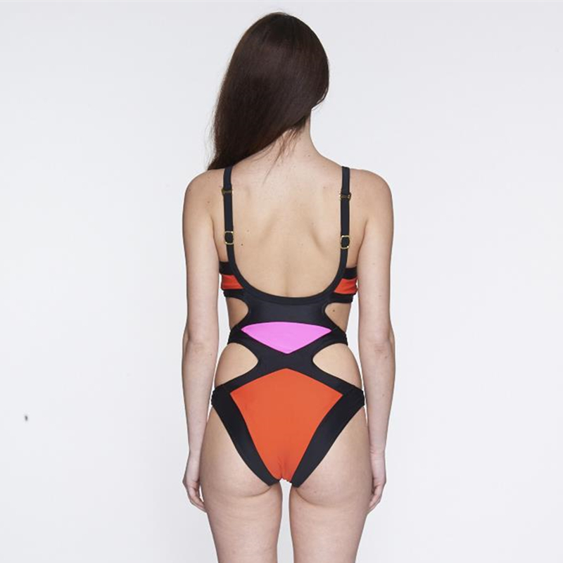 Ladies' one-piece swimsuit new design OEM multi-color