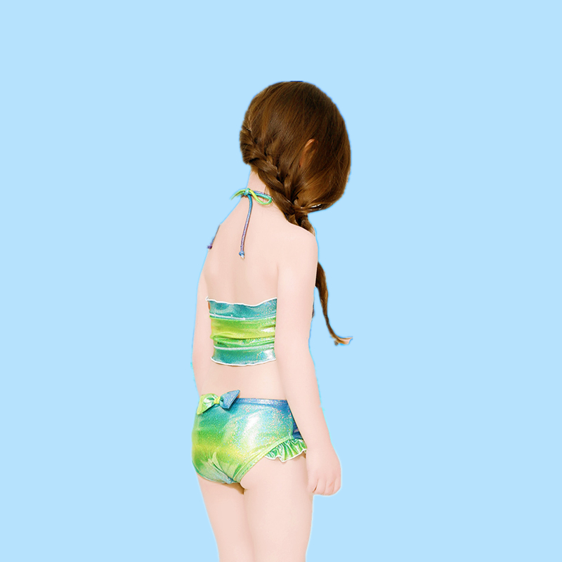 Kids shinning swimwear Girls OEM seperated swimwear