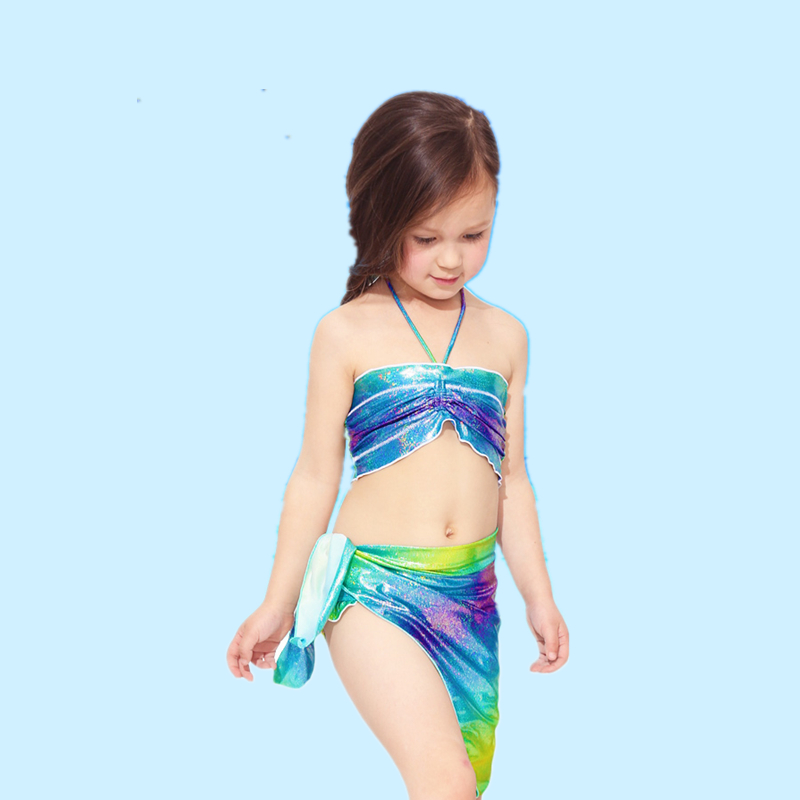 Kids shinning swimwear Girls OEM seperated swimwear