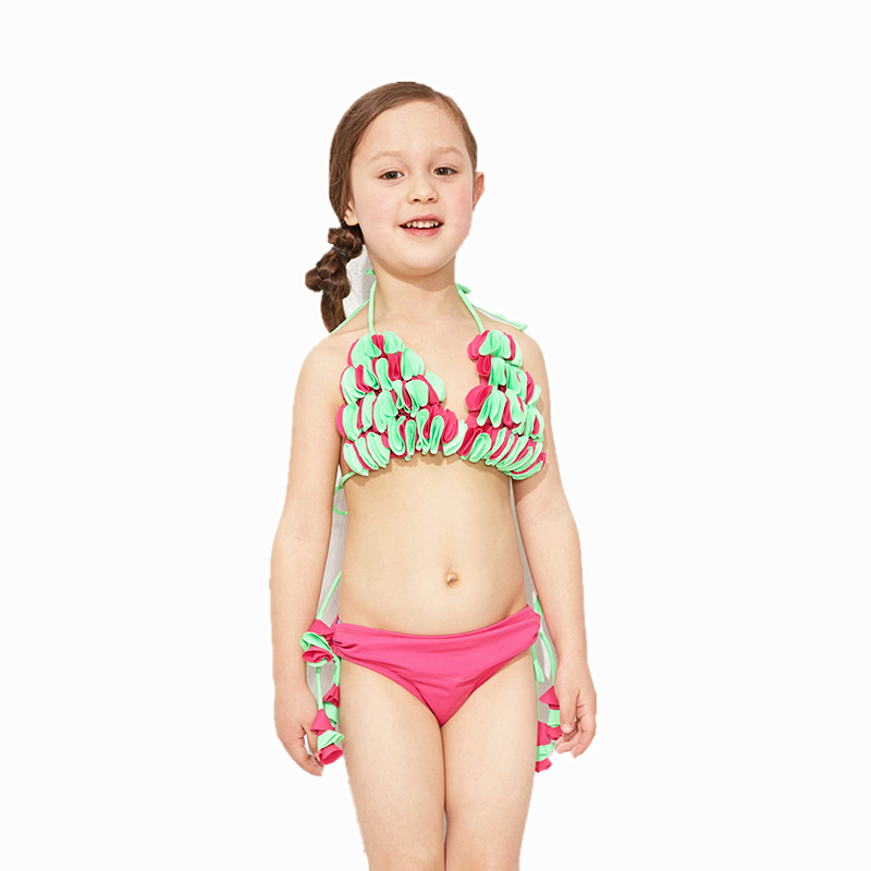 Girls' lovely floral printing bikinni set OEM