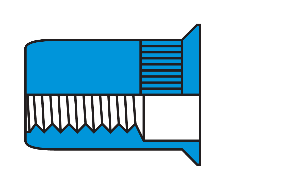 Countersunk Head Knurled Body Blind Rivet Nuts